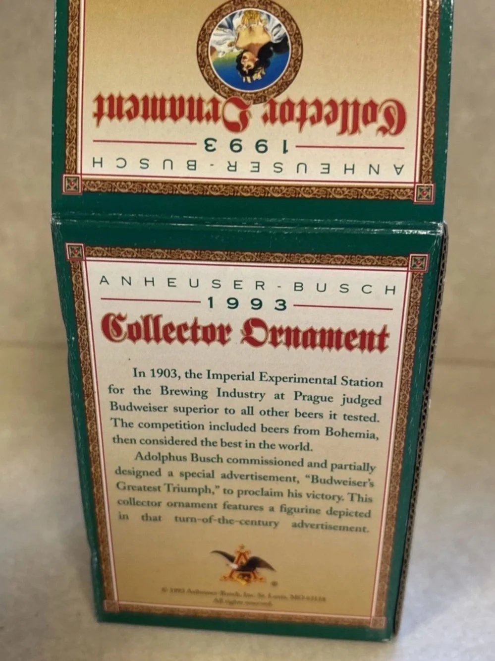1993 Anheuser Busch Budweiser Lady Christmas Ornament Vintage New With Box